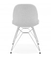 Chaise design gris clair en tissu et métal Kora