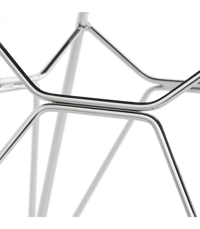 Chaise design gris clair en tissu et métal Kora