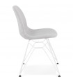 Chaise design gris clair en tissu et métal Kora