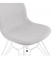 Chaise design gris clair en tissu et métal Kora