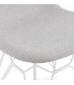 Chaise design gris clair en tissu et métal Kora