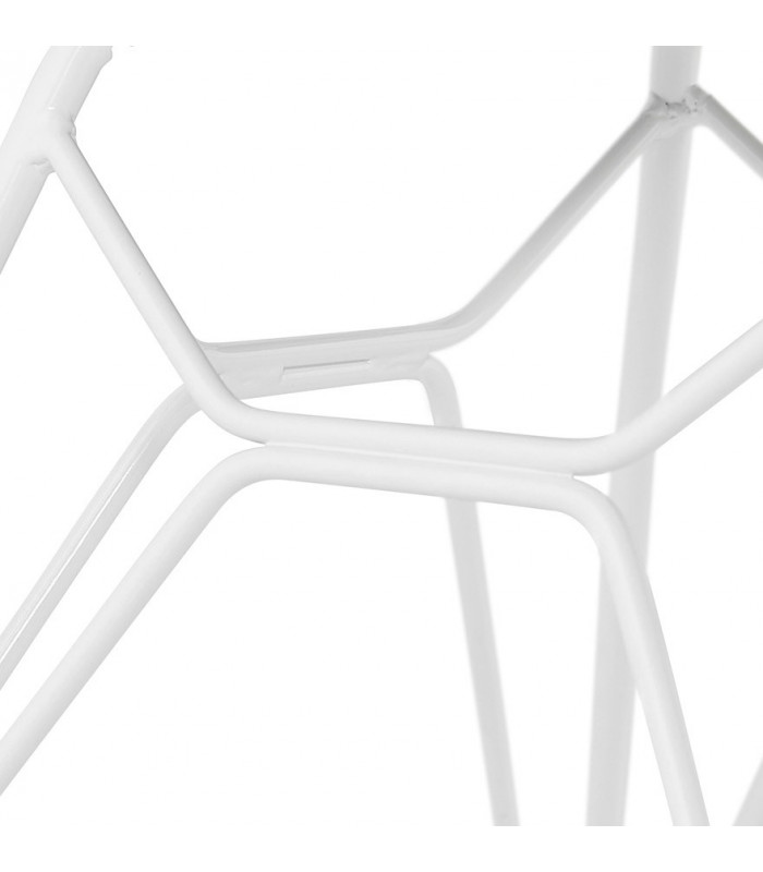 Chaise design gris clair en tissu et métal Kora