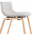 Chaise design gris clair en tissu et bois Bernice