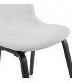 Chaise design gris clair en tissu et bois Bernice