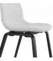 Chaise design gris clair en tissu et bois Bernice
