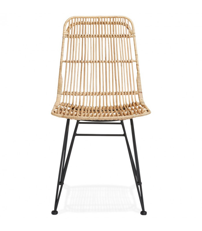 Chaise design naturel en bois et métal Harbour