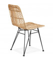 Chaise design naturel en bois et métal Harbour