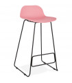Tabouret de bar design rose en plastique et métal Monaco
