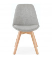 Chaise design gris en tissu et bois Brydon