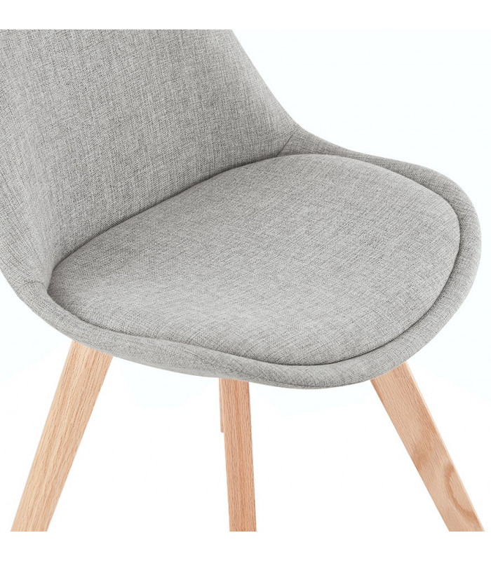 Chaise design gris en tissu et bois Brydon