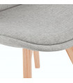 Chaise design gris en tissu et bois Brydon