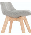 Chaise design gris en tissu et bois Brydon