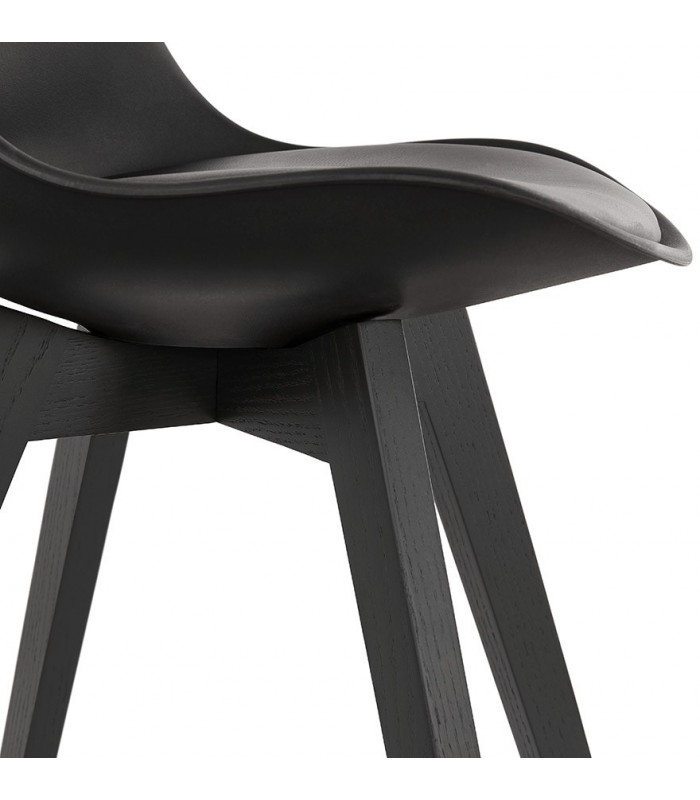 Chaise design noir en plastique et bois Arabesque