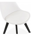 Chaise design blanc en plastique et bois Arabesque