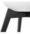 Chaise design blanc en plastique et bois Arabesque