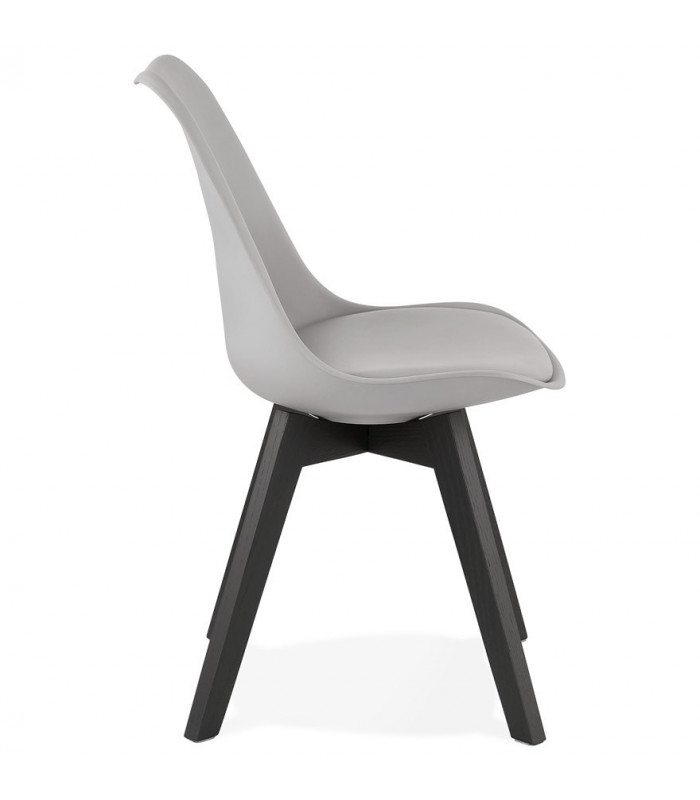 Chaise design gris en plastique et bois Arabesque