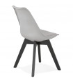 Chaise design gris en plastique et bois Arabesque