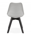 Chaise design gris en plastique et bois Arabesque