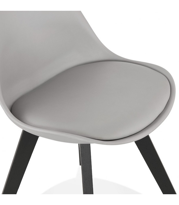 Chaise design gris en plastique et bois Arabesque