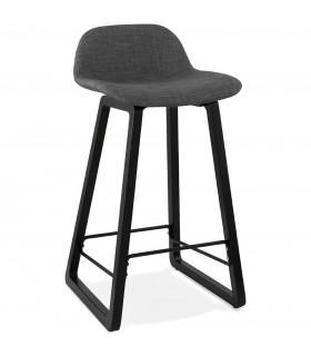 Tabouret de bar design gris foncé en tissu et bois Parkman Mini