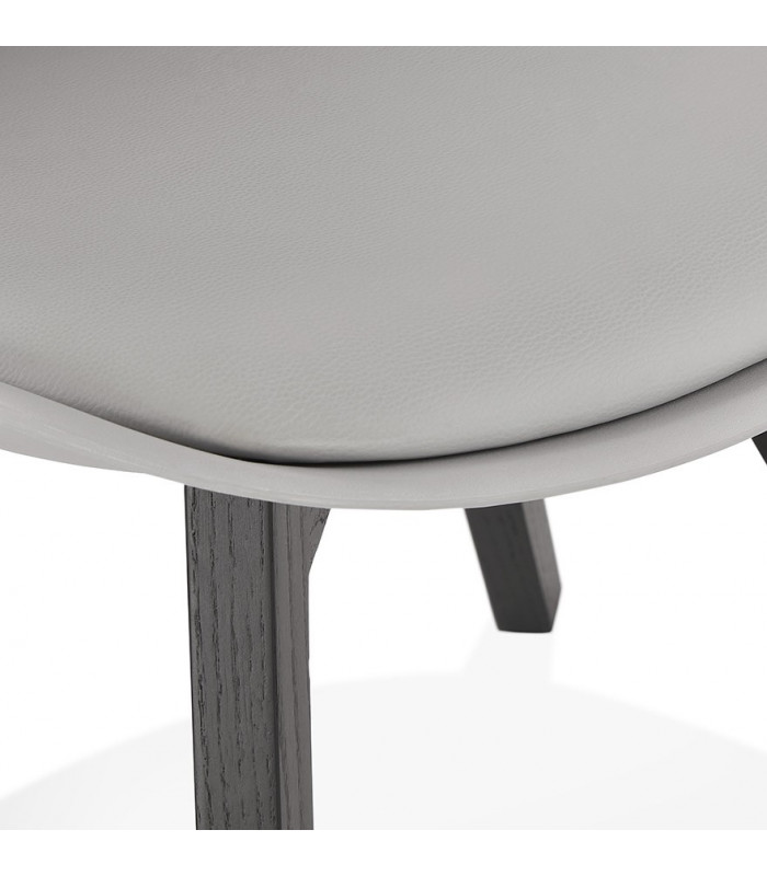 Chaise design gris en plastique et bois Arabesque