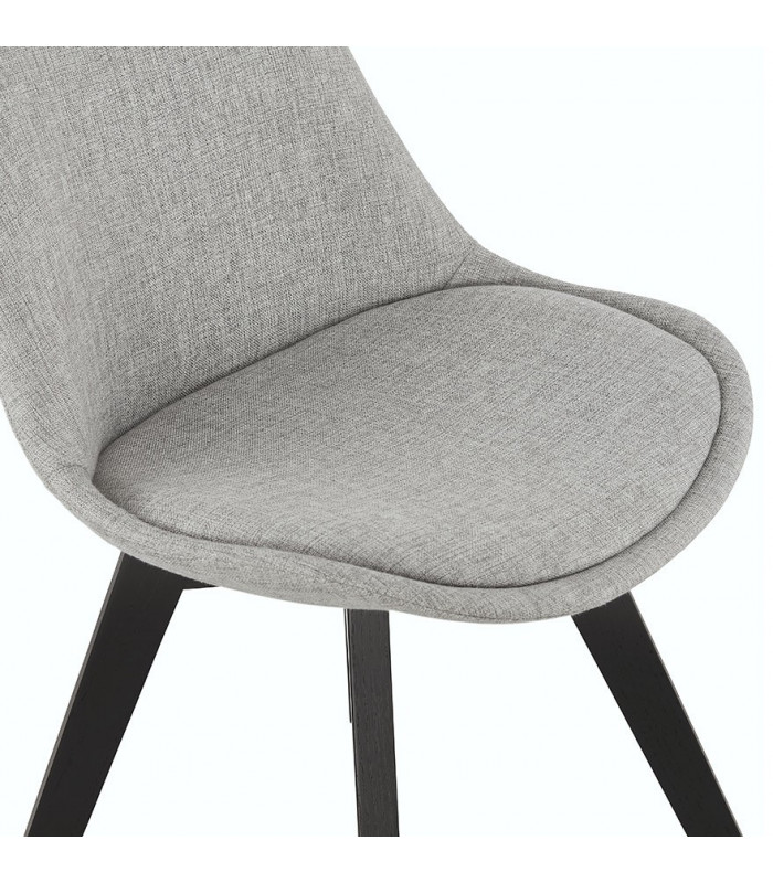 Chaise design gris en tissu et bois Brydon