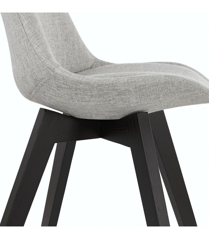 Chaise design gris en tissu et bois Brydon