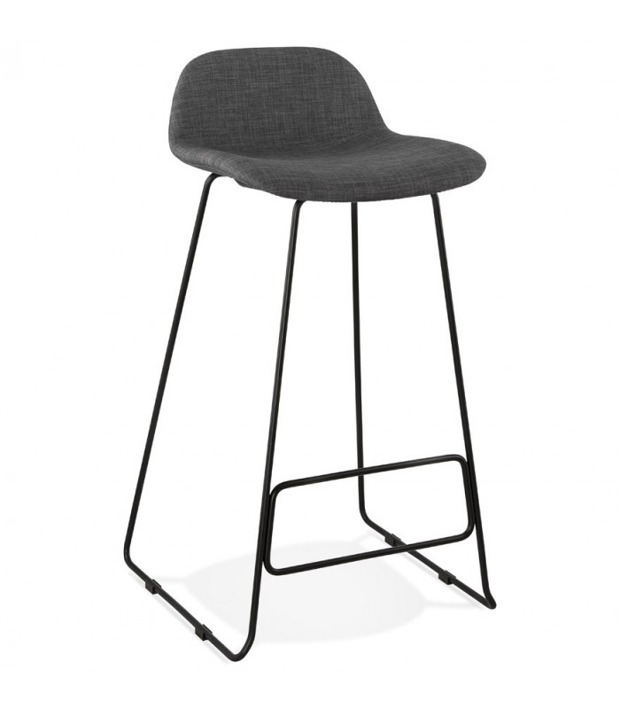 Tabouret de bar design gris foncé en tissu et métal Pineapple