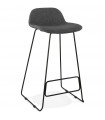Tabouret de bar design gris foncé en tissu et métal Pineapple
