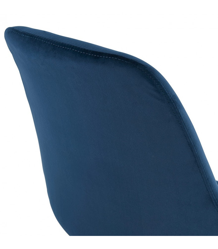 Chaise design bleu en tissu et bois Hoop