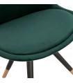 Chaise design vert en tissu et bois Hoop