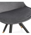 Chaise design gris en tissu et bois Hoop