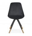 Chaise design noir en tissu et bois Hoop