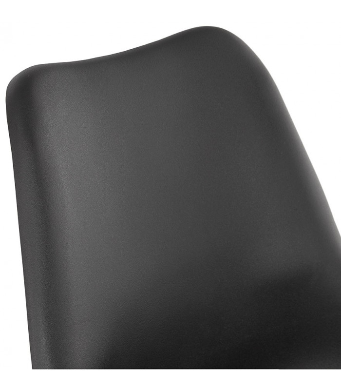Chaise design noir en plastique et bois Moreto