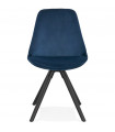 Chaise design bleu en tissu et bois Eton