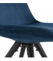 Chaise design bleu en tissu et bois Eton