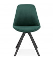 Chaise design vert en tissu et bois Eton