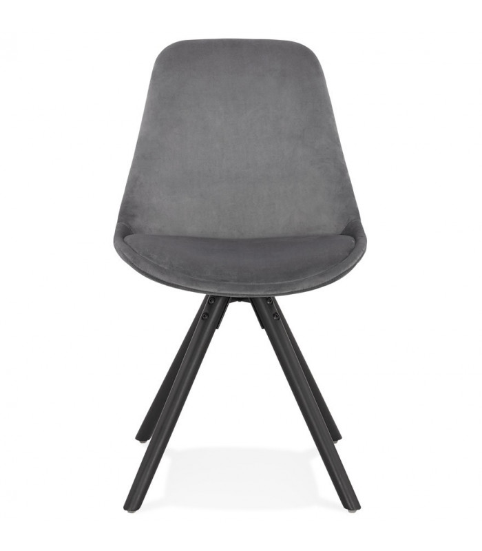 Chaise design gris en tissu et bois Eton