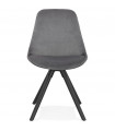 Chaise design gris en tissu et bois Eton
