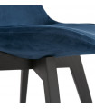 Chaise design bleu en tissu et bois Kolo