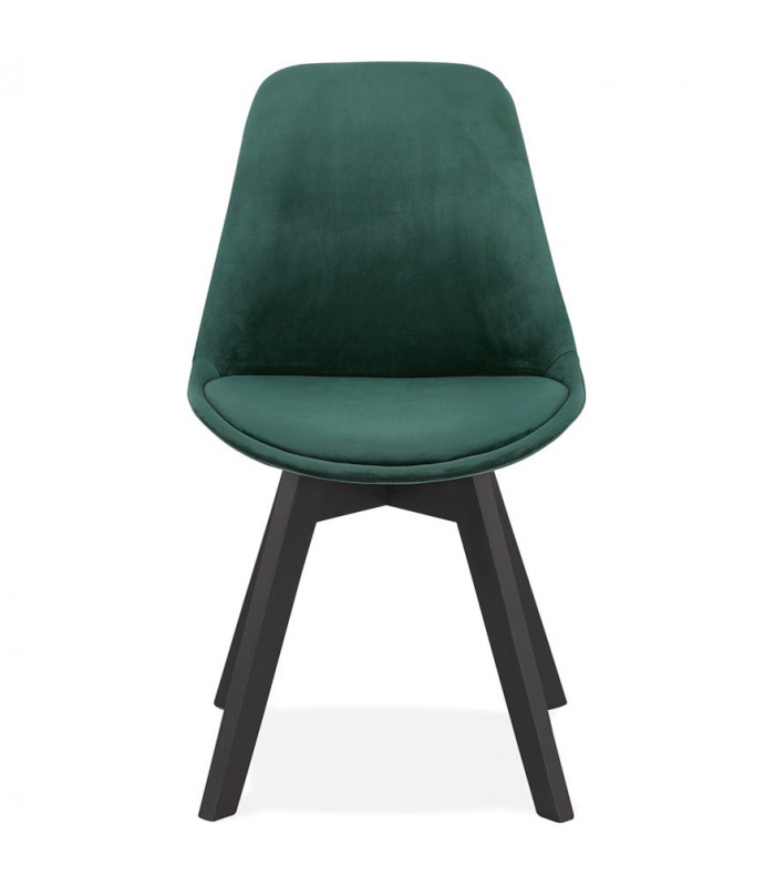 Chaise design vert en tissu et bois Kolo