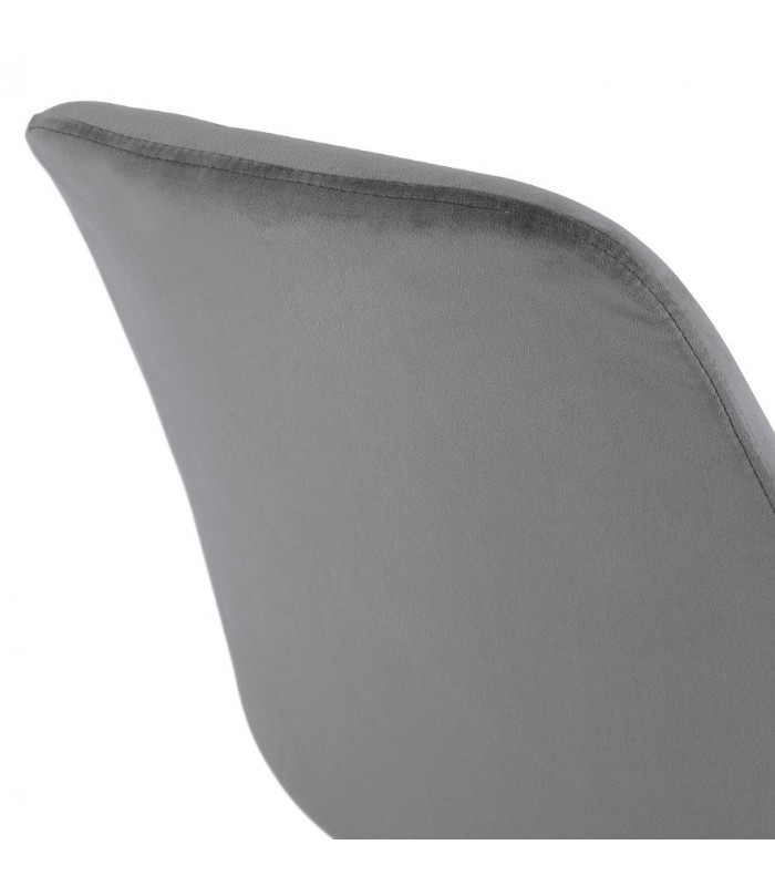 Chaise design gris en tissu et bois Kolo