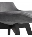 Chaise design gris en tissu et bois Kolo