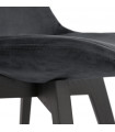 Chaise design noir en tissu et bois Kolo