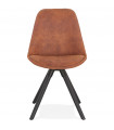 Chaise design marron en tissu et bois Bluffton