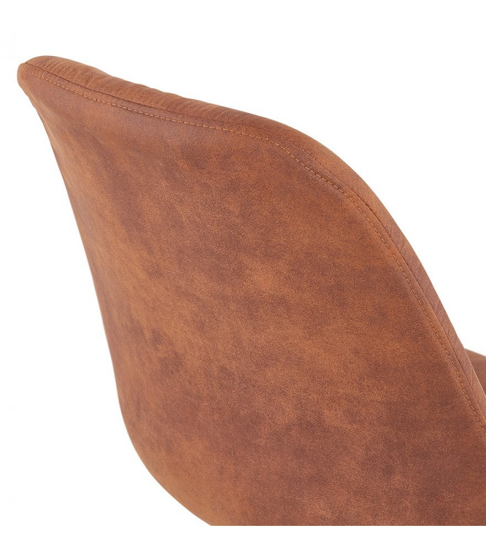 Chaise design marron en tissu et bois Bluffton