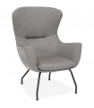 Fauteuil design gris clair en tissu Foster