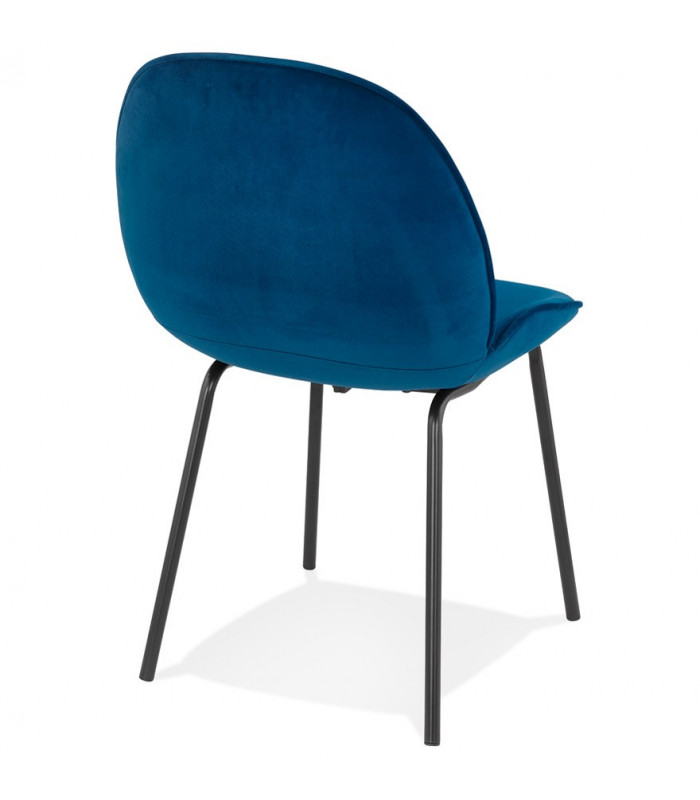 Chaise design bleu en tissu et métal Acadia