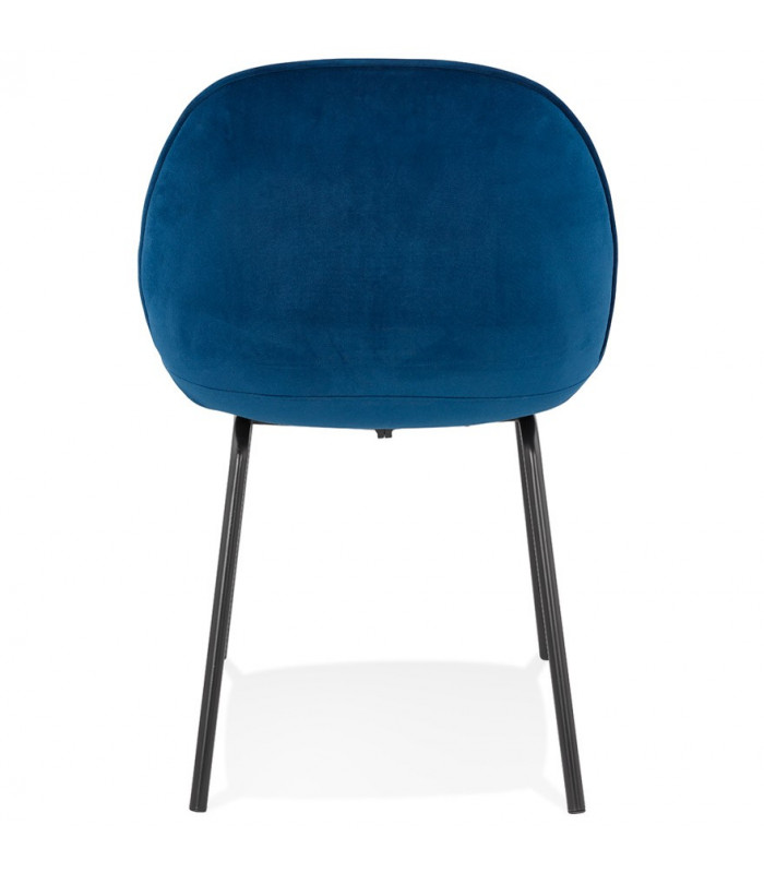 Chaise design bleu en tissu et métal Acadia