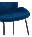 Chaise design bleu en tissu et métal Acadia
